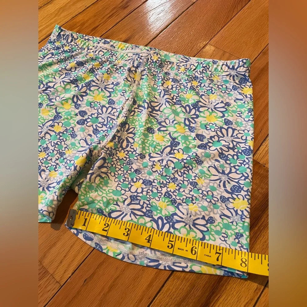 Lily Pulitzer Luxletic Bike Shorts Women’s Size Small Blue/Green Floral EUC - Picture 7 of 10